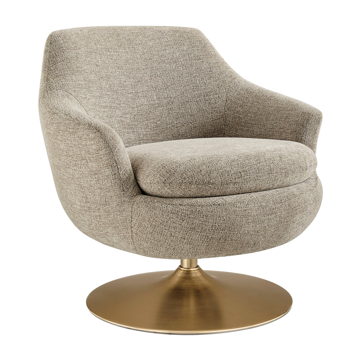 Quimby Melange Chenille Swivel Accent Chair - Flaxen