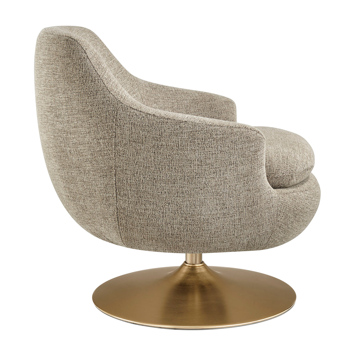 Quimby Melange Chenille Swivel Accent Chair - Flaxen