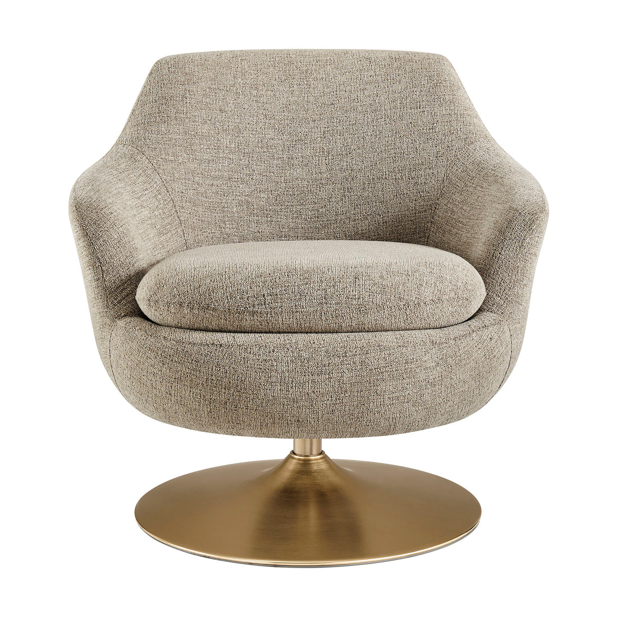 Quimby Melange Chenille Swivel Accent Chair - Flaxen