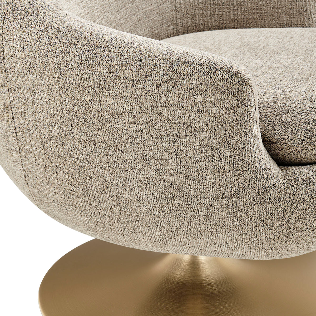 Quimby Melange Chenille Swivel Accent Chair - Flaxen