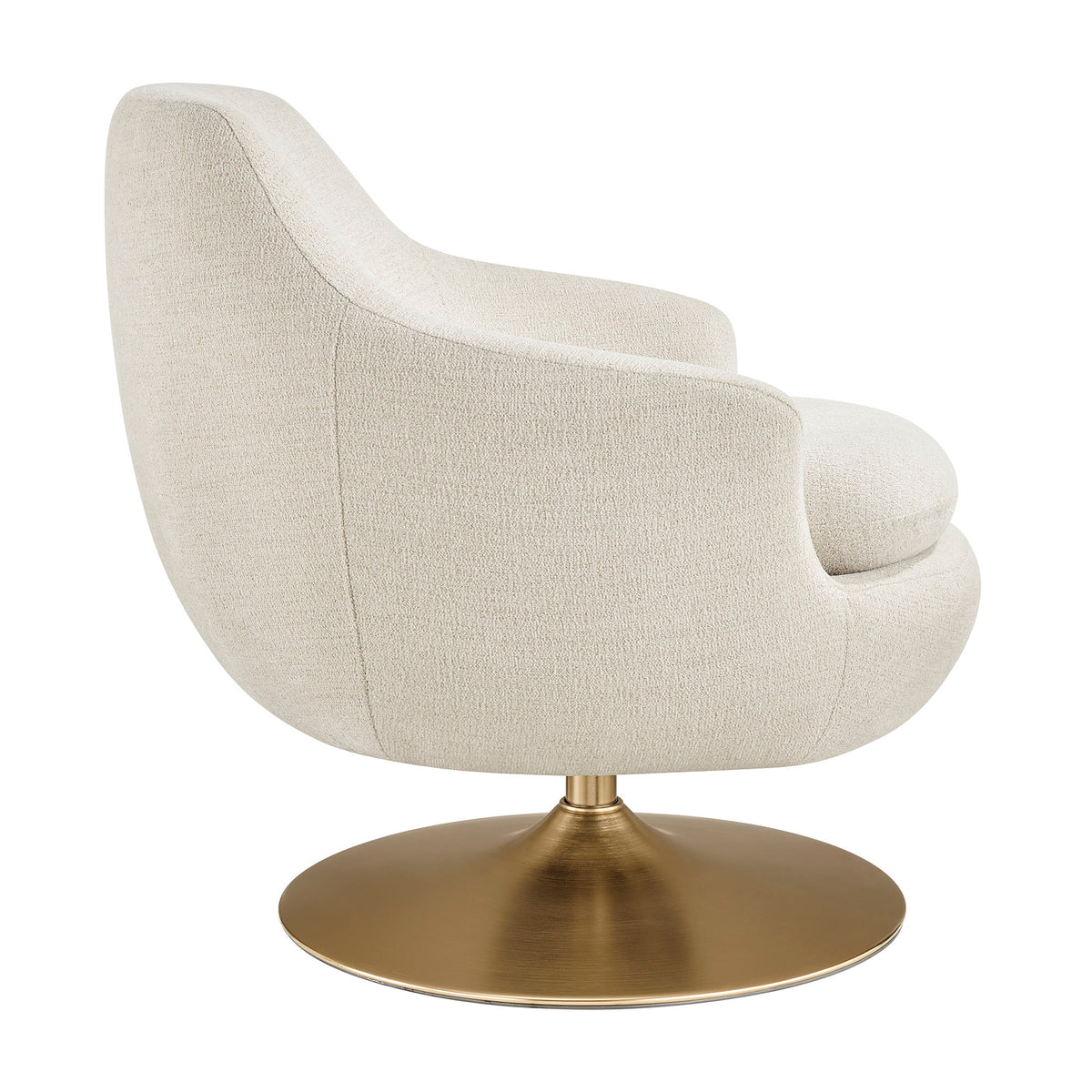 Quimby Melange Chenille Swivel Accent Chair - Ivory