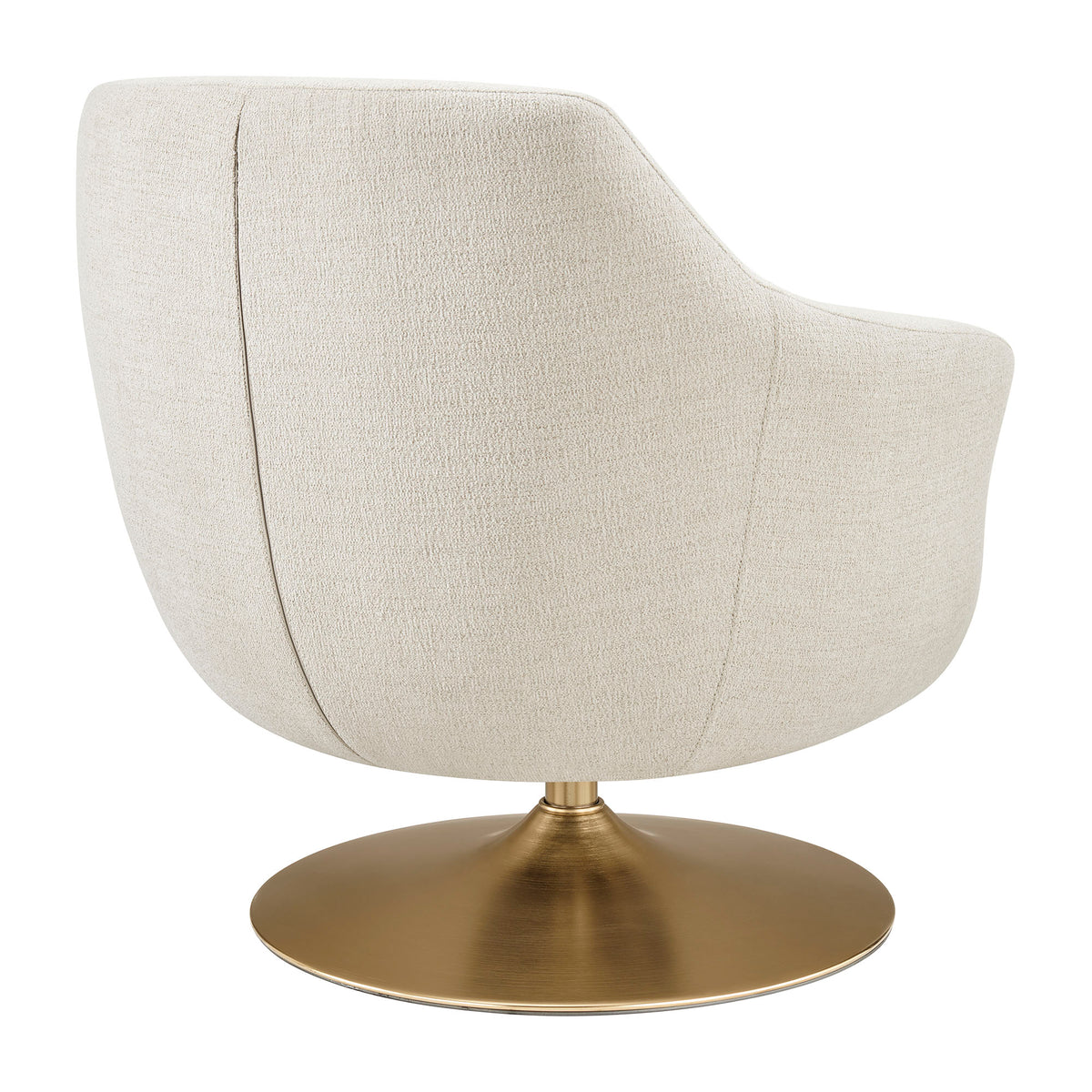 Quimby Melange Chenille Swivel Accent Chair - Ivory