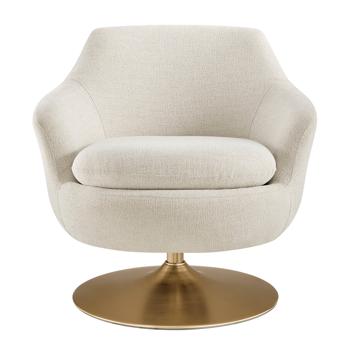 Quimby Melange Chenille Swivel Accent Chair - Ivory