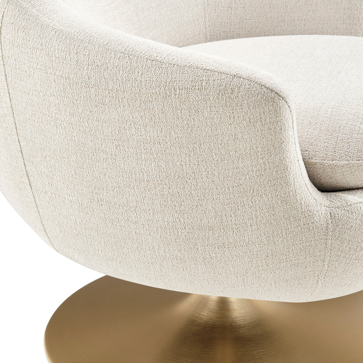 Quimby Melange Chenille Swivel Accent Chair - Ivory