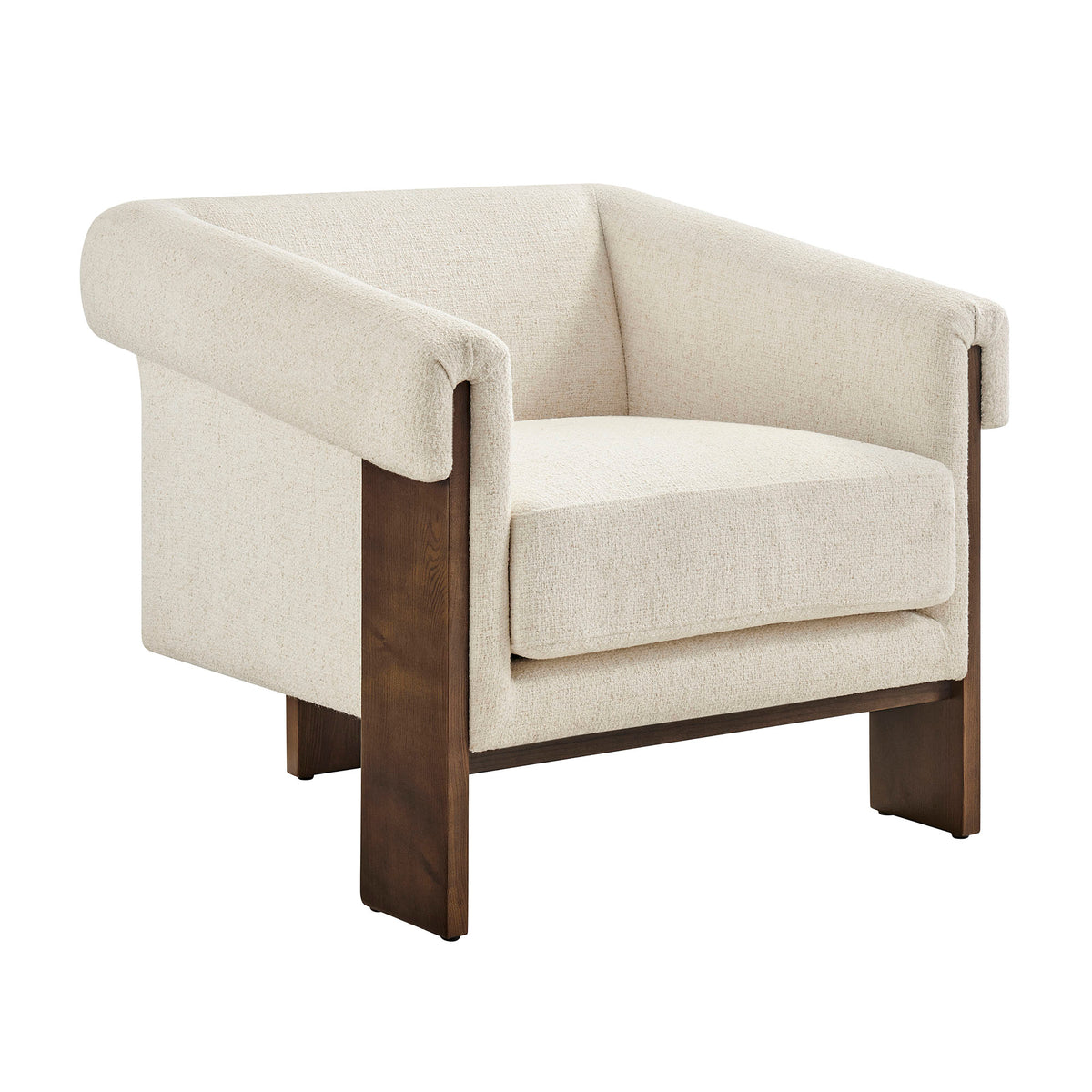 Halbrook Linen Blend Tripod Accent Chair - Ivory