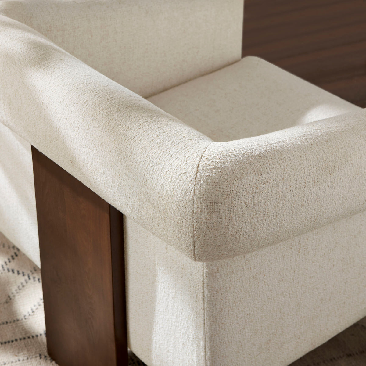 Halbrook Linen Blend Tripod Accent Chair - Ivory