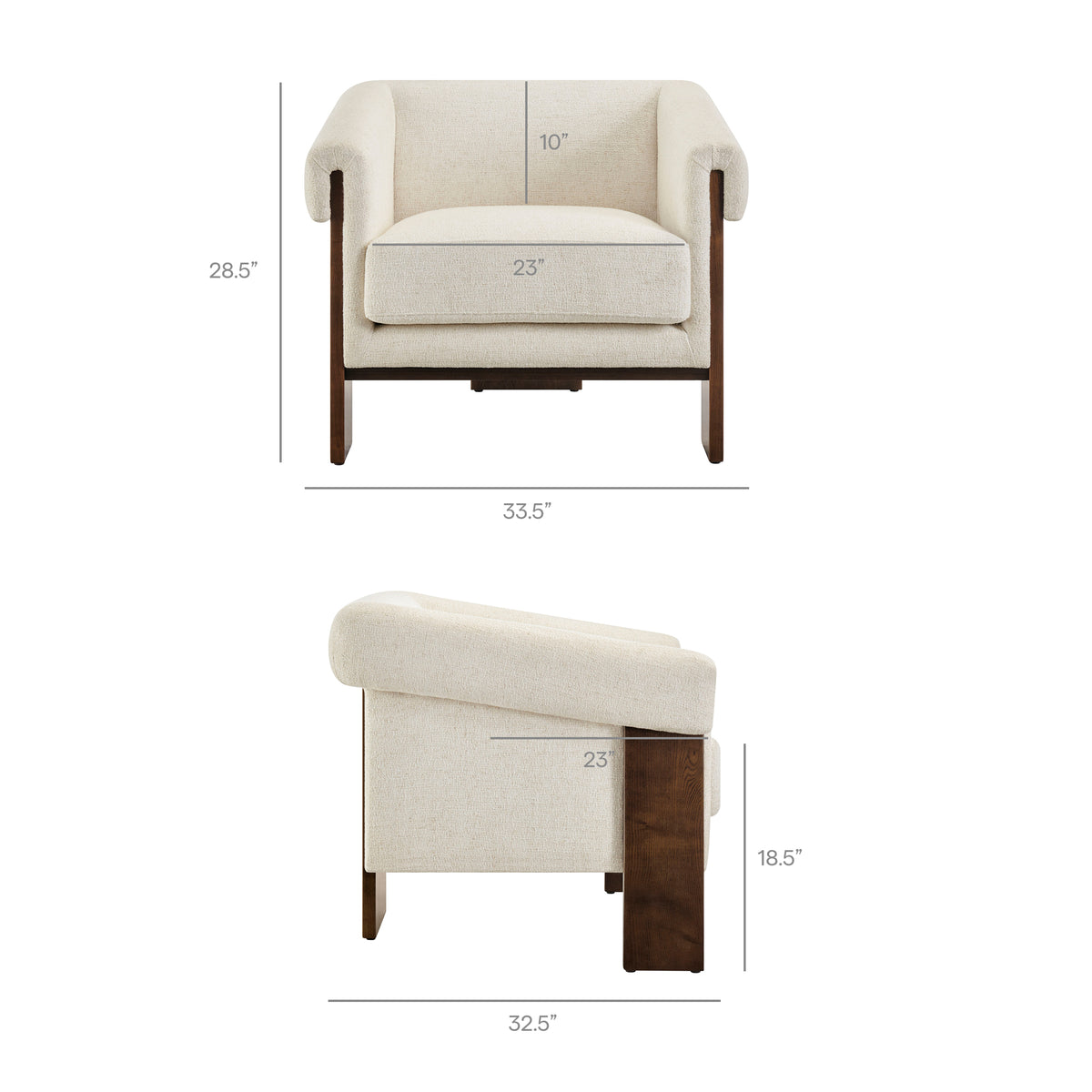 Halbrook Linen Blend Tripod Accent Chair - Ivory