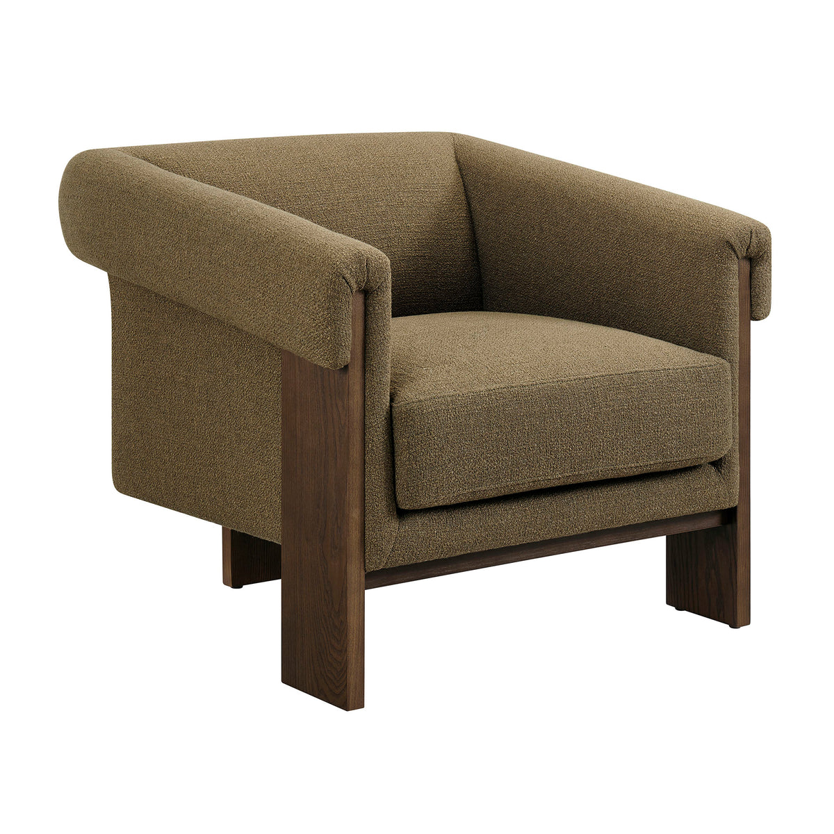 Halbrook Linen Blend Tripod Accent Chair - Olive