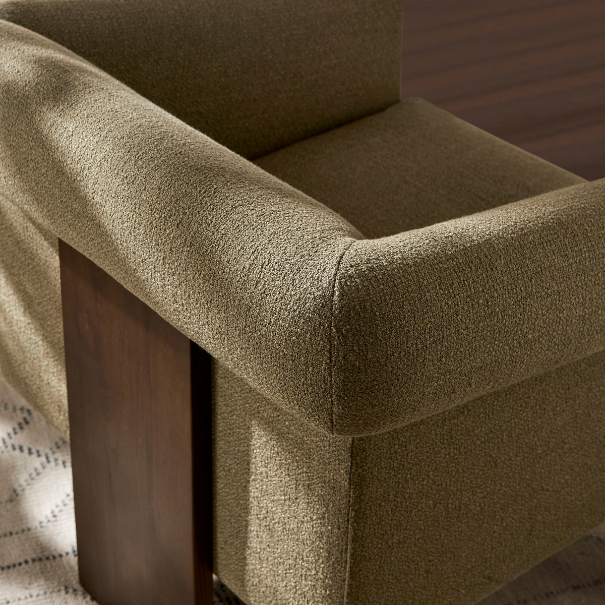 Halbrook Linen Blend Tripod Accent Chair - Olive
