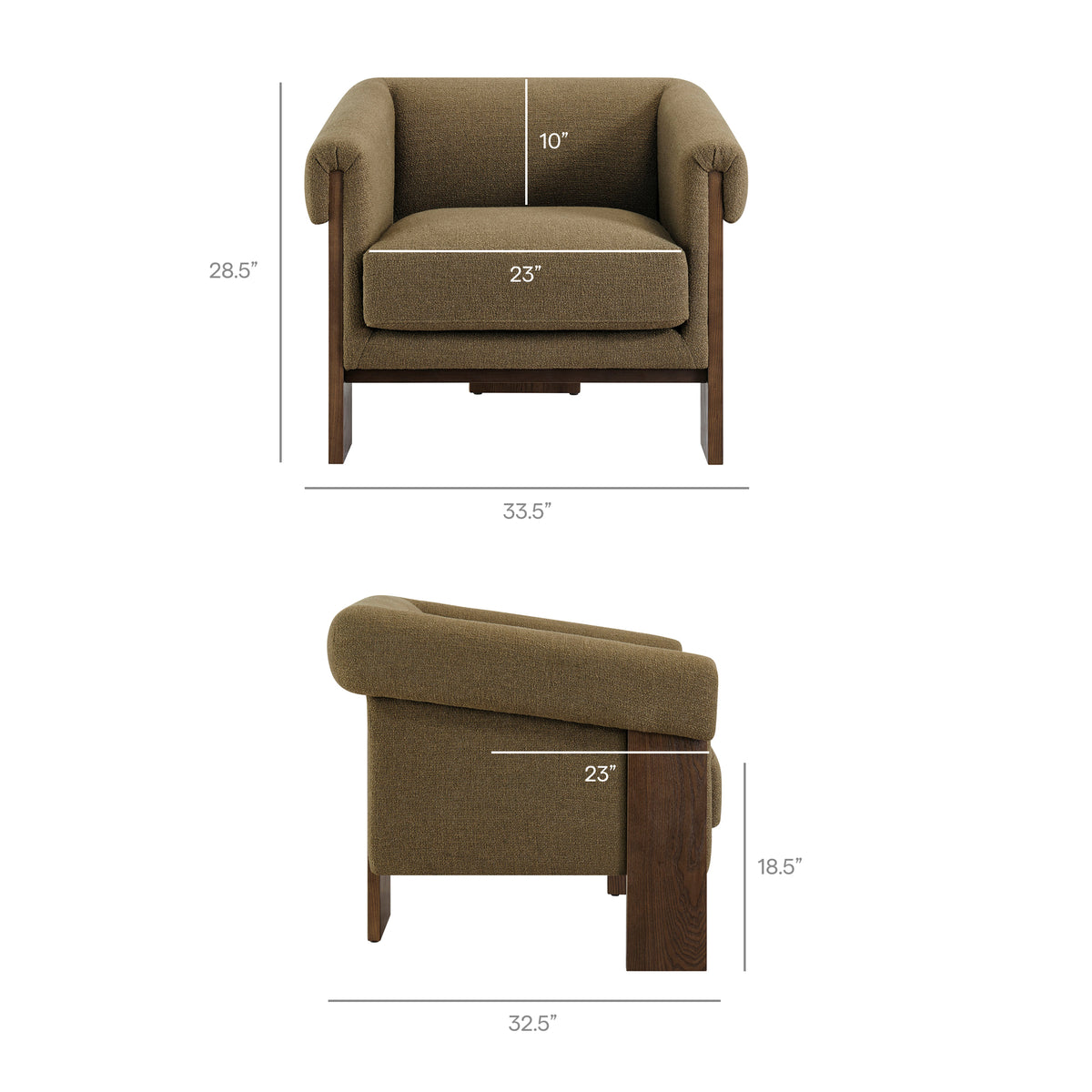 Halbrook Linen Blend Tripod Accent Chair - Olive
