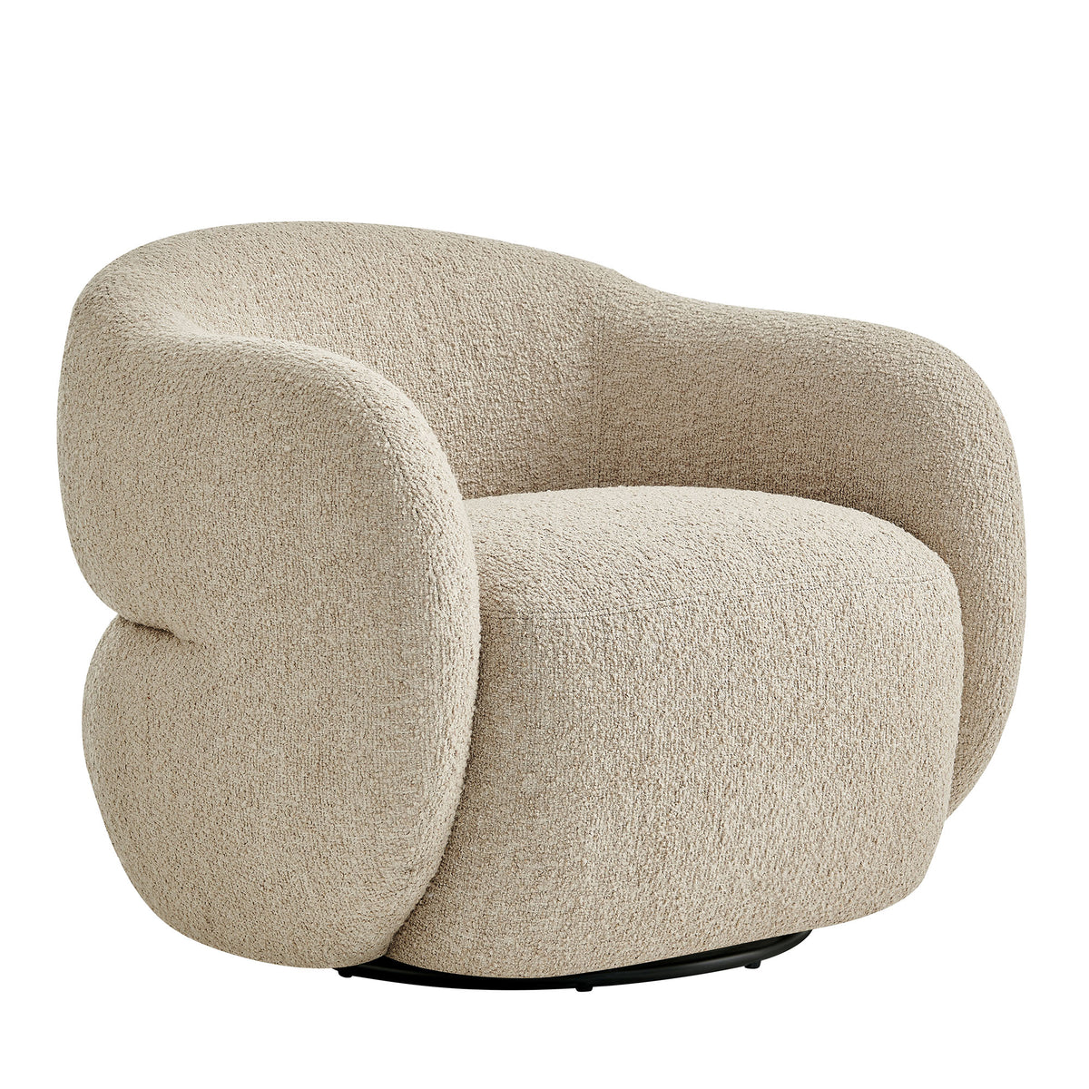 Selby Textured Woven Fabric Swivel Accent Chair - Linen