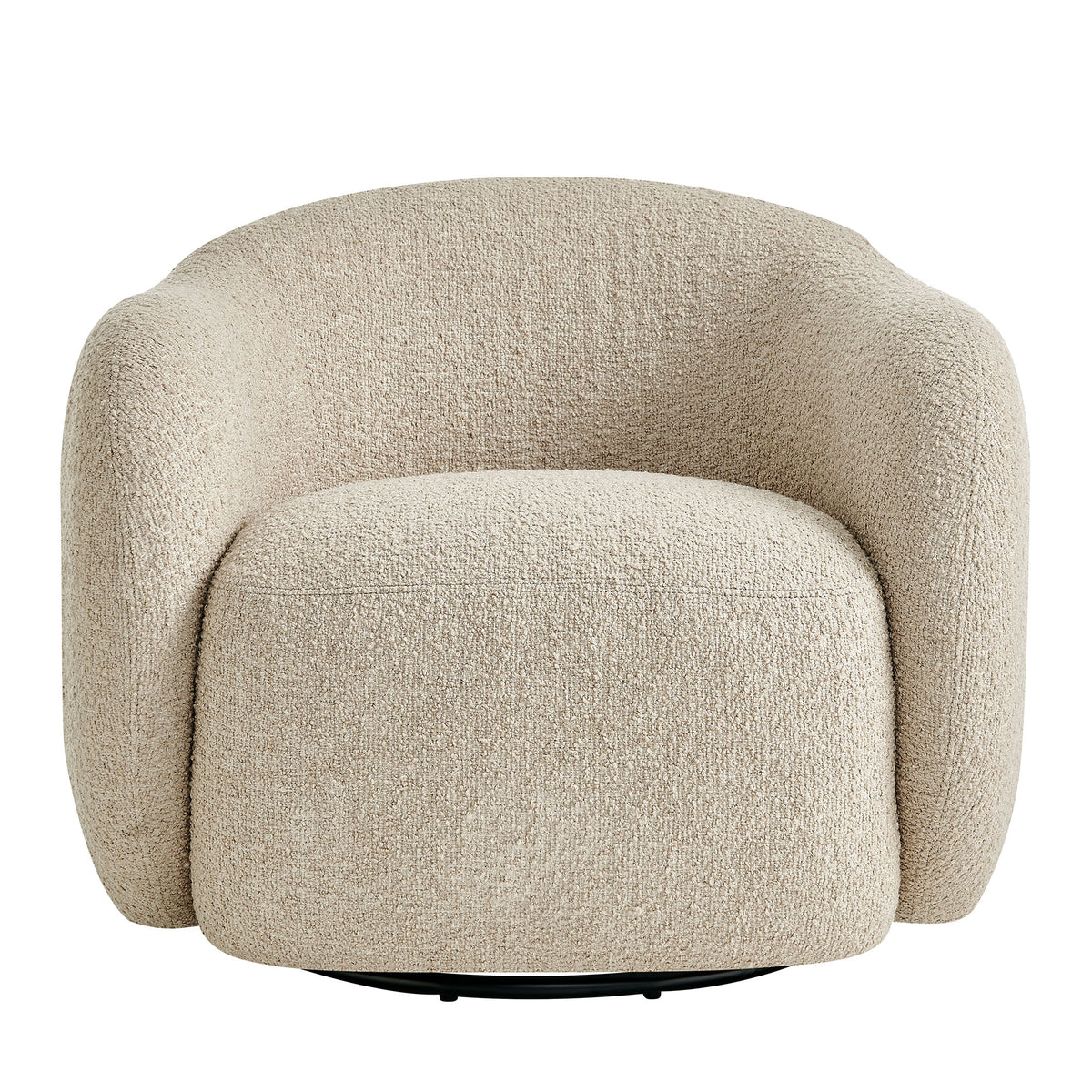 Selby Textured Woven Fabric Swivel Accent Chair - Linen