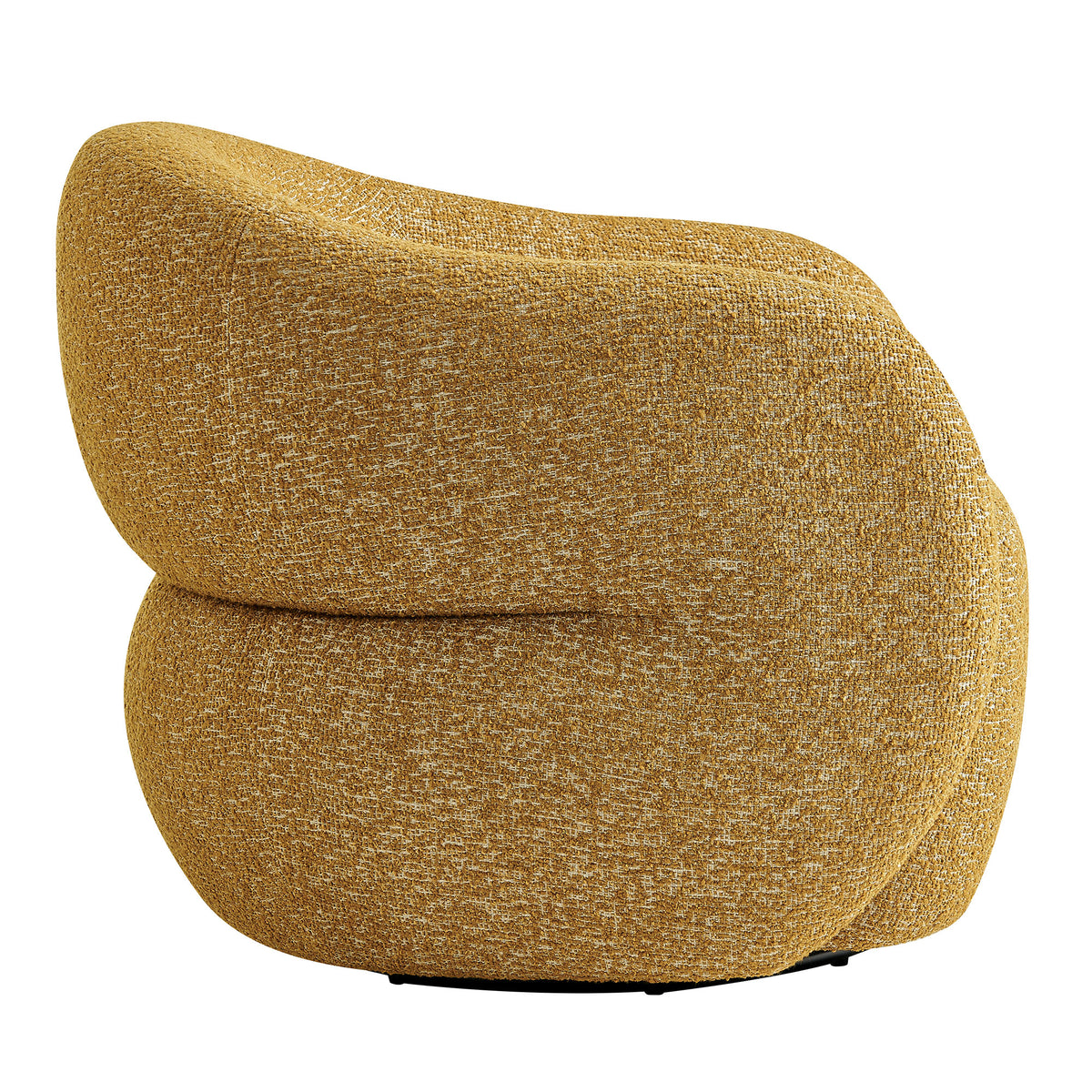 Selby Textured Woven Fabric Swivel Accent Chair - Mustard