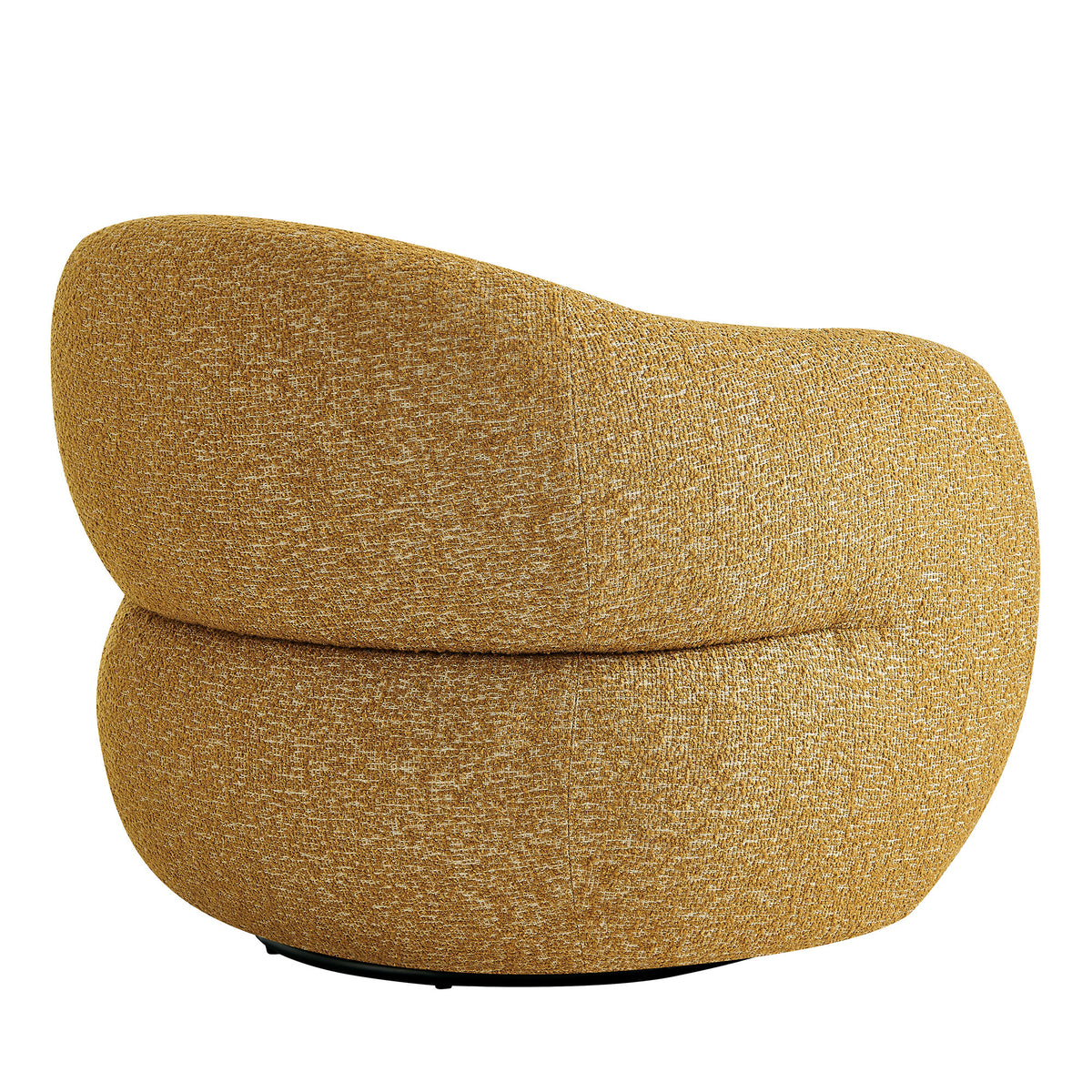 Selby Textured Woven Fabric Swivel Accent Chair - Mustard