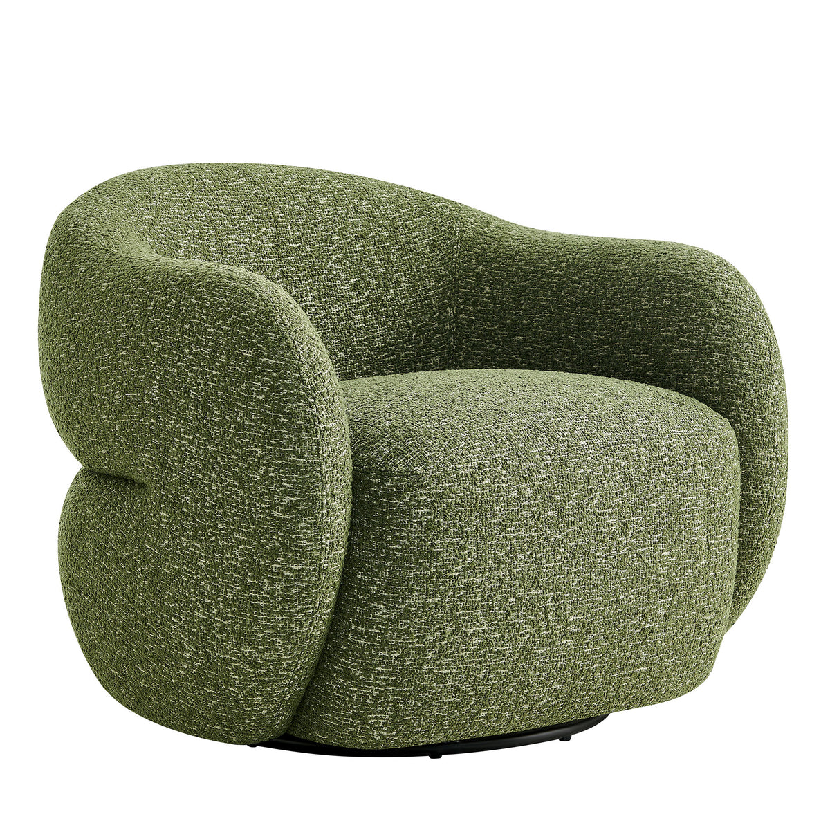 Selby Textured Woven Fabric Swivel Accent Chair - Olive