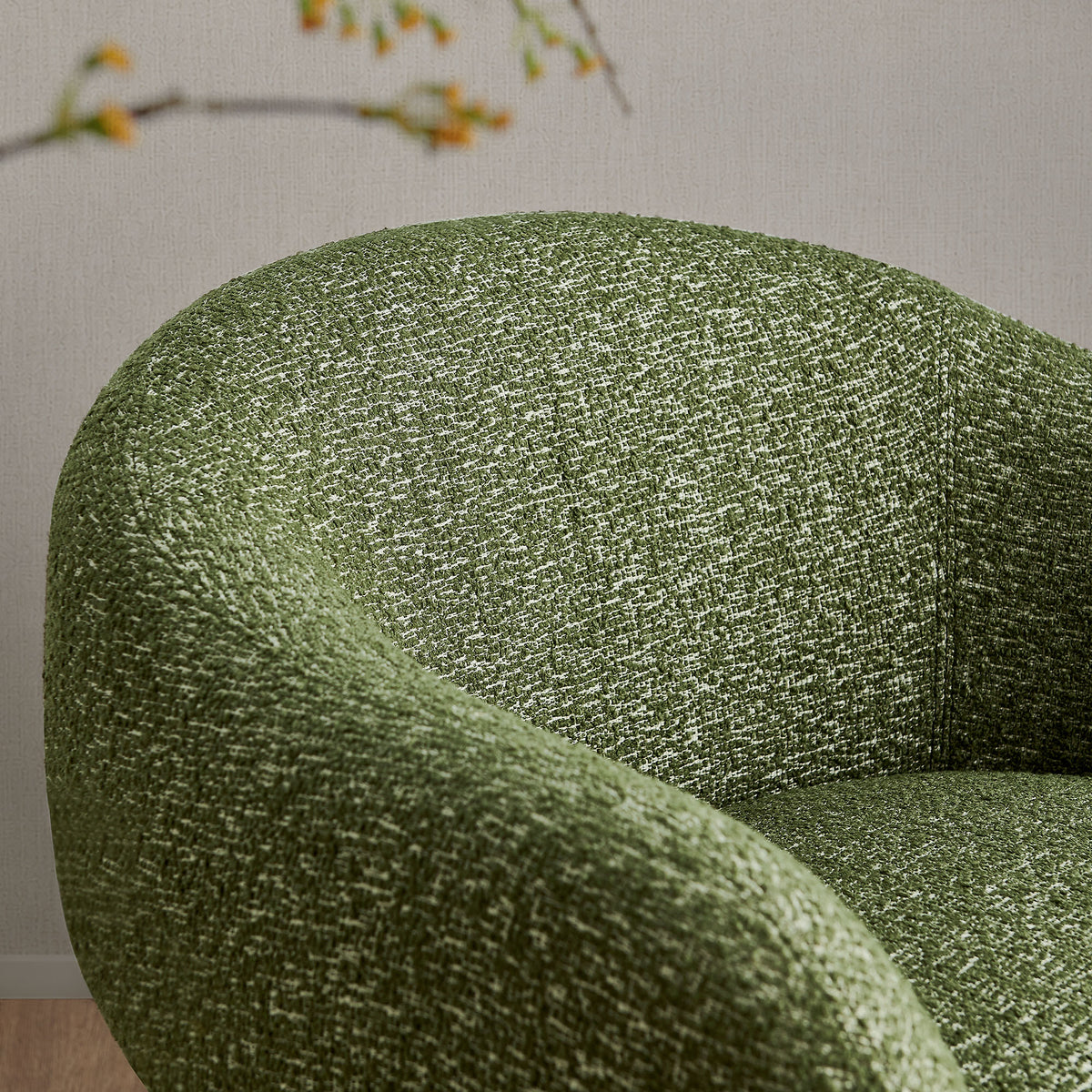 Selby Textured Woven Fabric Swivel Accent Chair - Olive