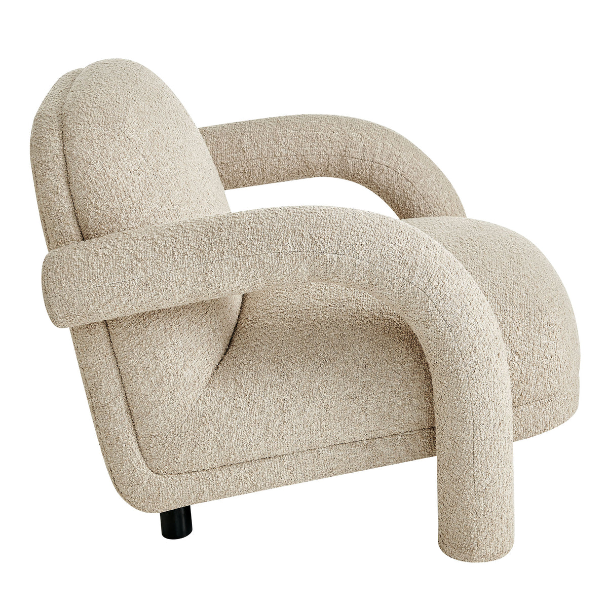 Ferris Textured Woven Fabric Lounge Chair - Linen