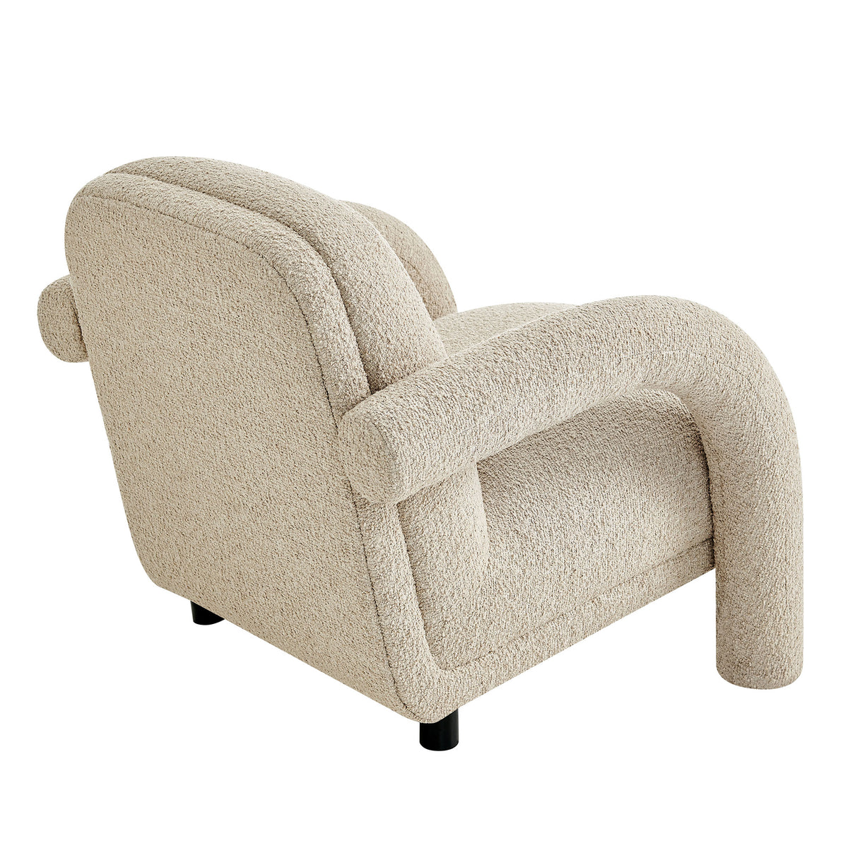 Ferris Textured Woven Fabric Lounge Chair - Linen