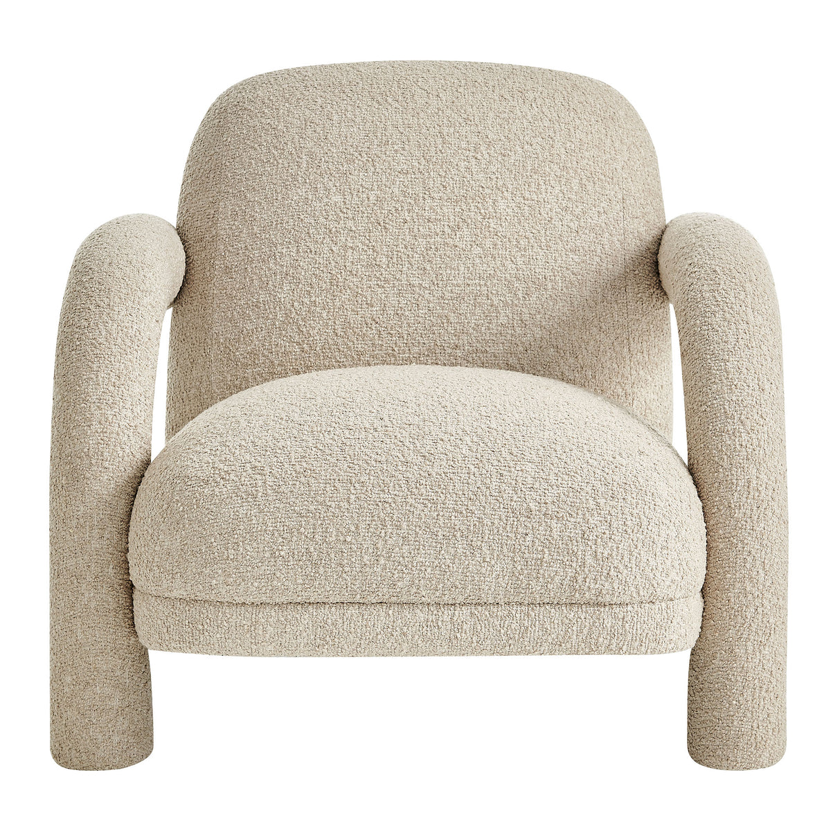 Ferris Textured Woven Fabric Lounge Chair - Linen