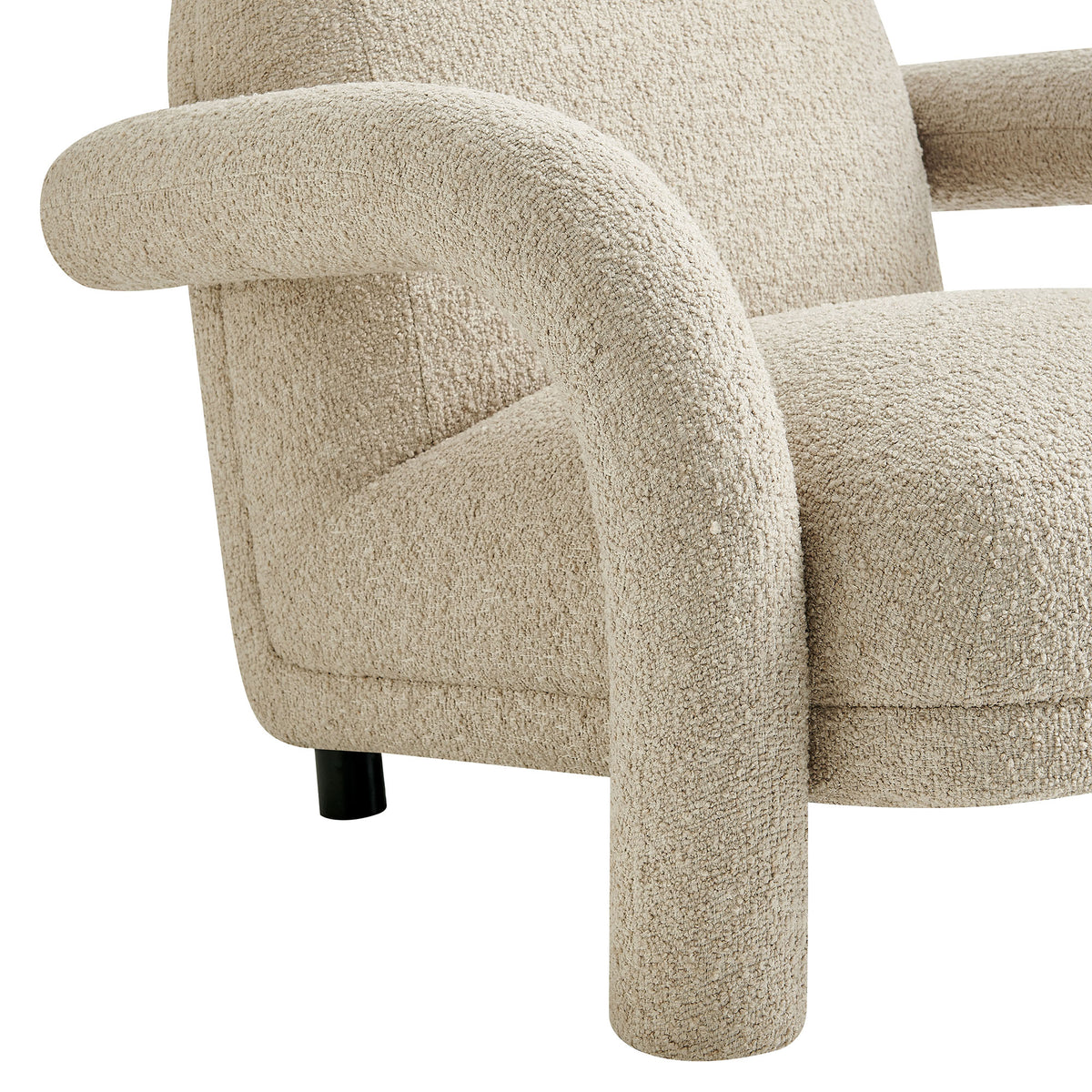 Ferris Textured Woven Fabric Lounge Chair - Linen