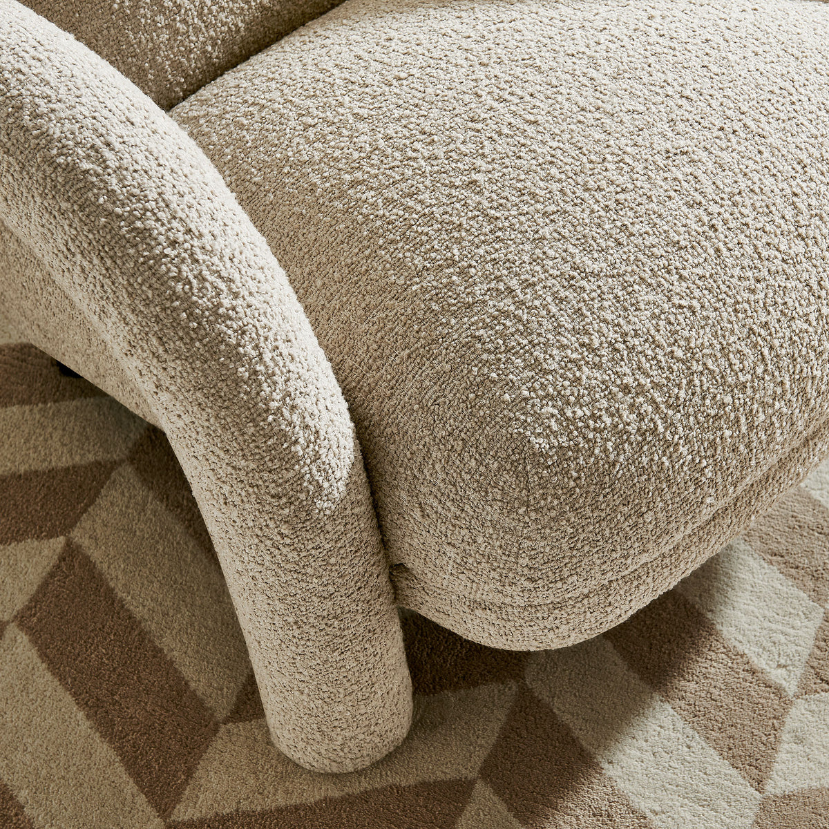 Ferris Textured Woven Fabric Lounge Chair - Linen
