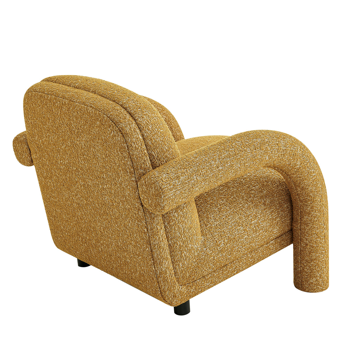 Ferris Textured Woven Fabric Lounge Chair - Mustard