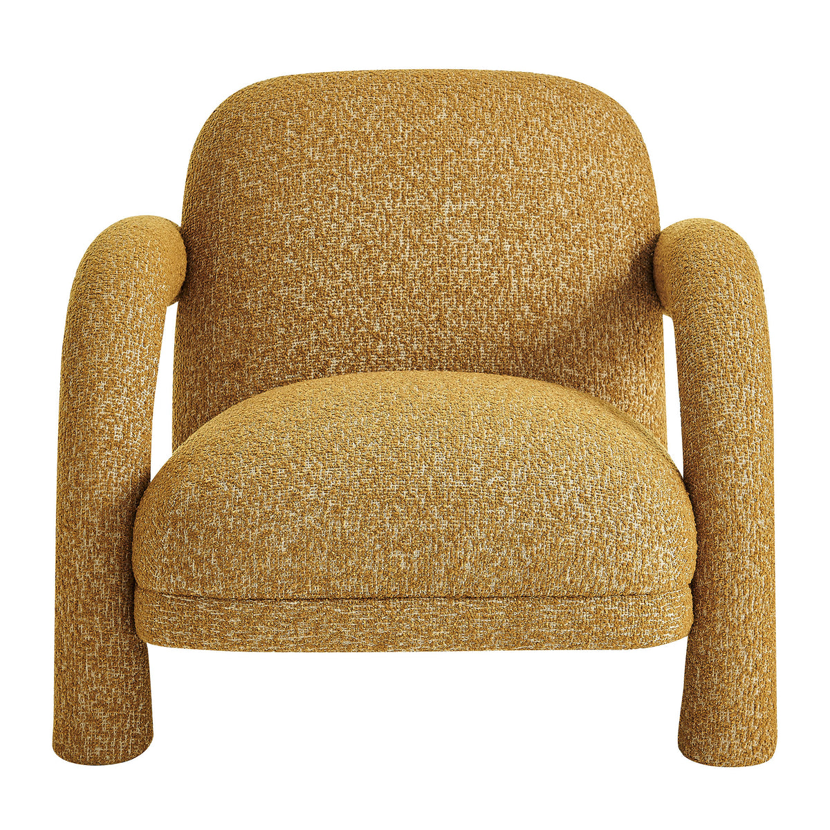 Ferris Textured Woven Fabric Lounge Chair - Mustard