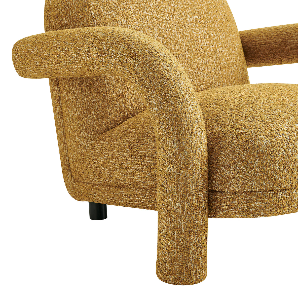 Ferris Textured Woven Fabric Lounge Chair - Mustard