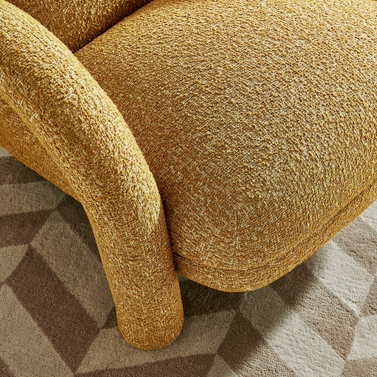 Ferris Textured Woven Fabric Lounge Chair - Mustard