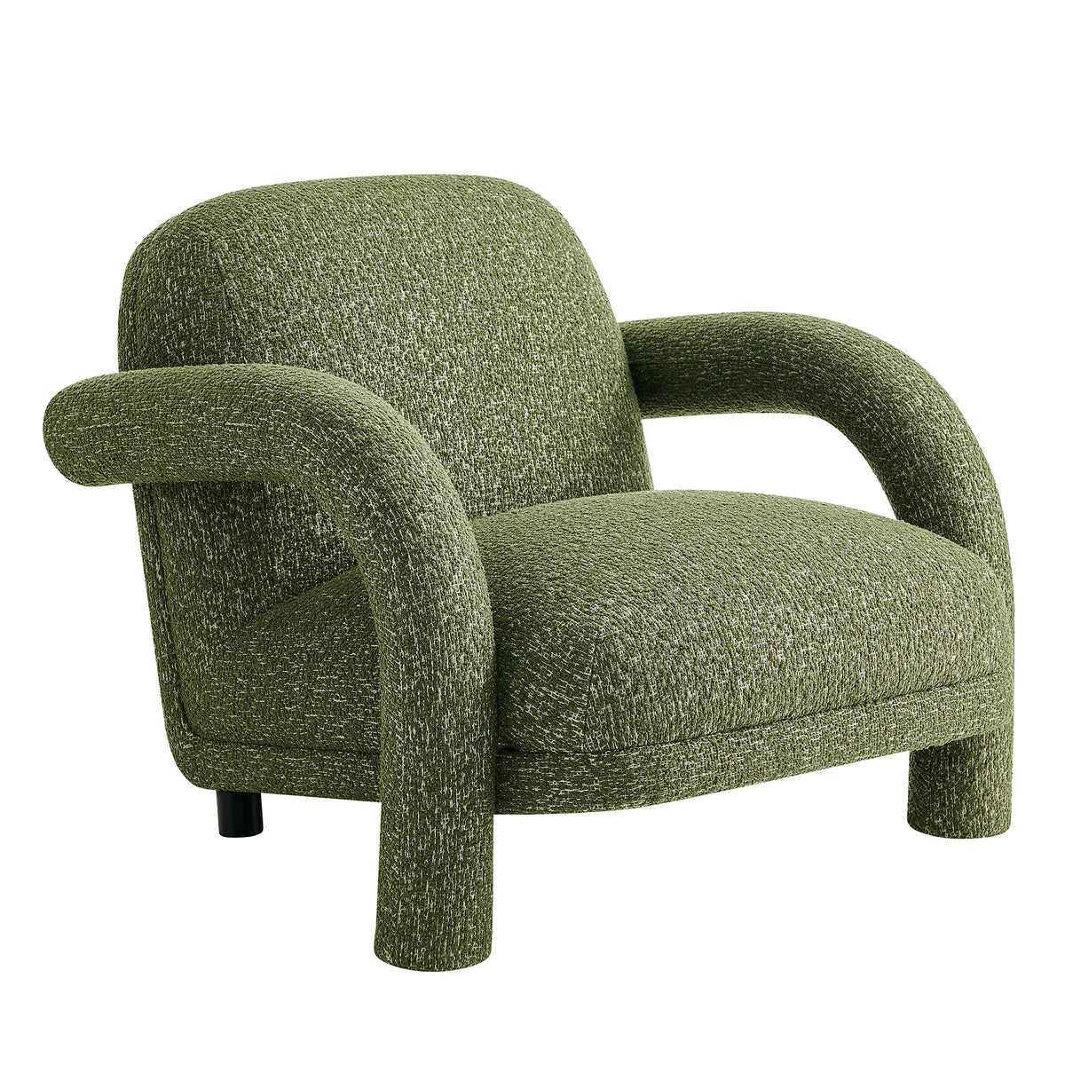 Ferris Textured Woven Fabric Lounge Chair - Olive
