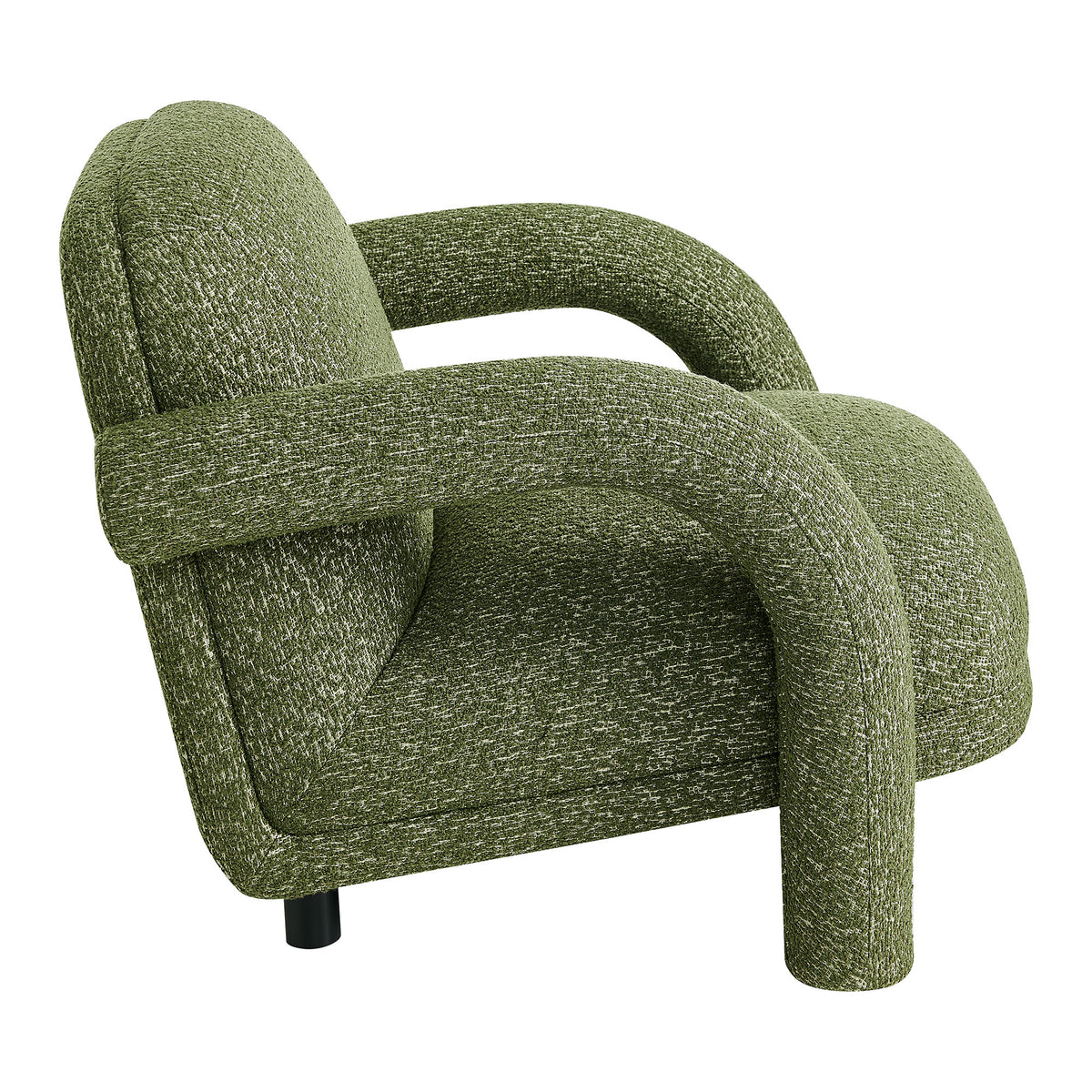 Ferris Textured Woven Fabric Lounge Chair - Olive