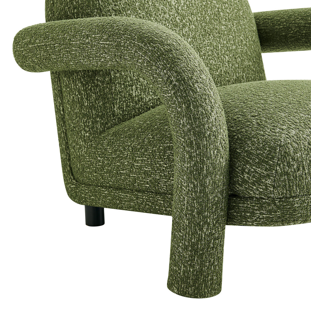 Ferris Textured Woven Fabric Lounge Chair - Olive