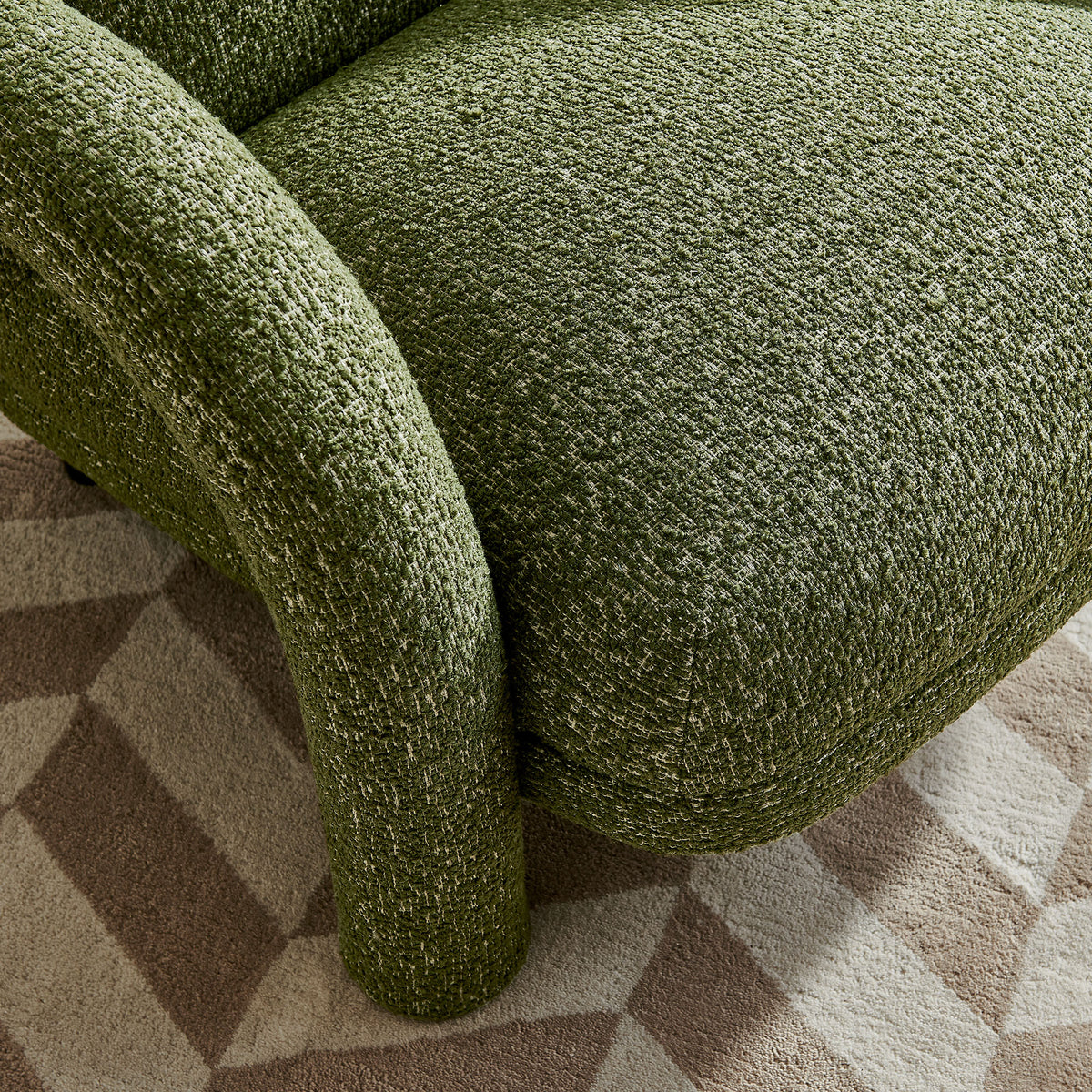 Ferris Textured Woven Fabric Lounge Chair - Olive