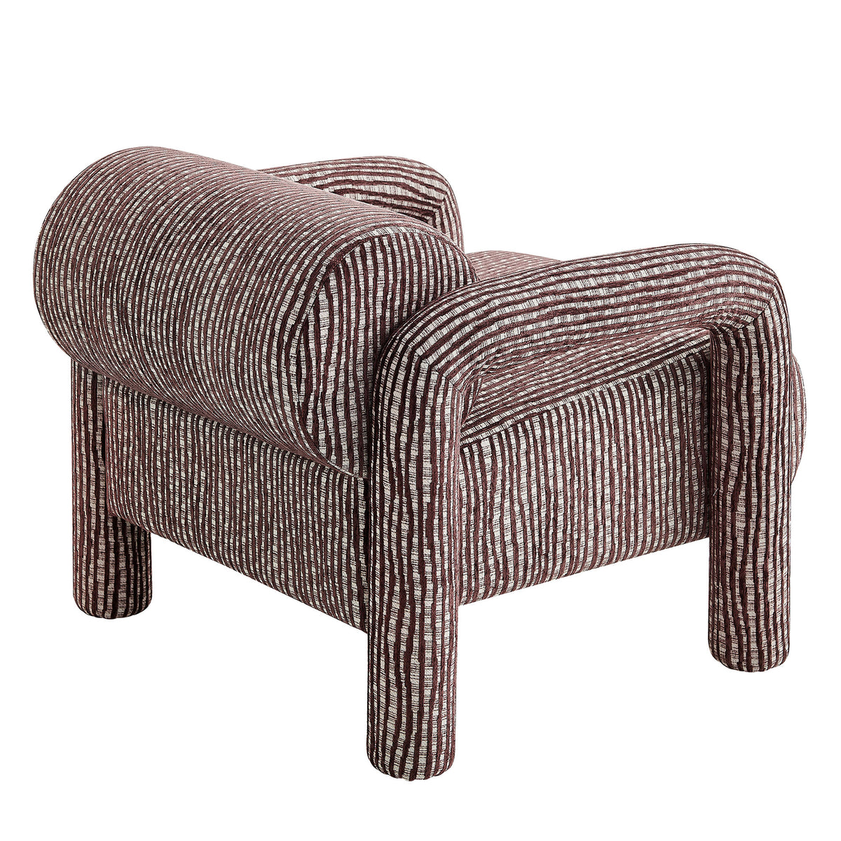 Quill Patterned Woven Fabric Accent Chair - Maroon