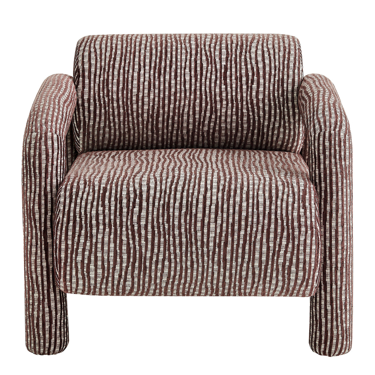 Quill Patterned Woven Fabric Accent Chair - Maroon