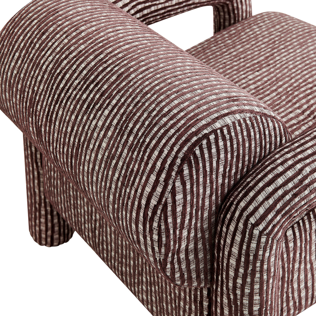 Quill Patterned Woven Fabric Accent Chair - Maroon