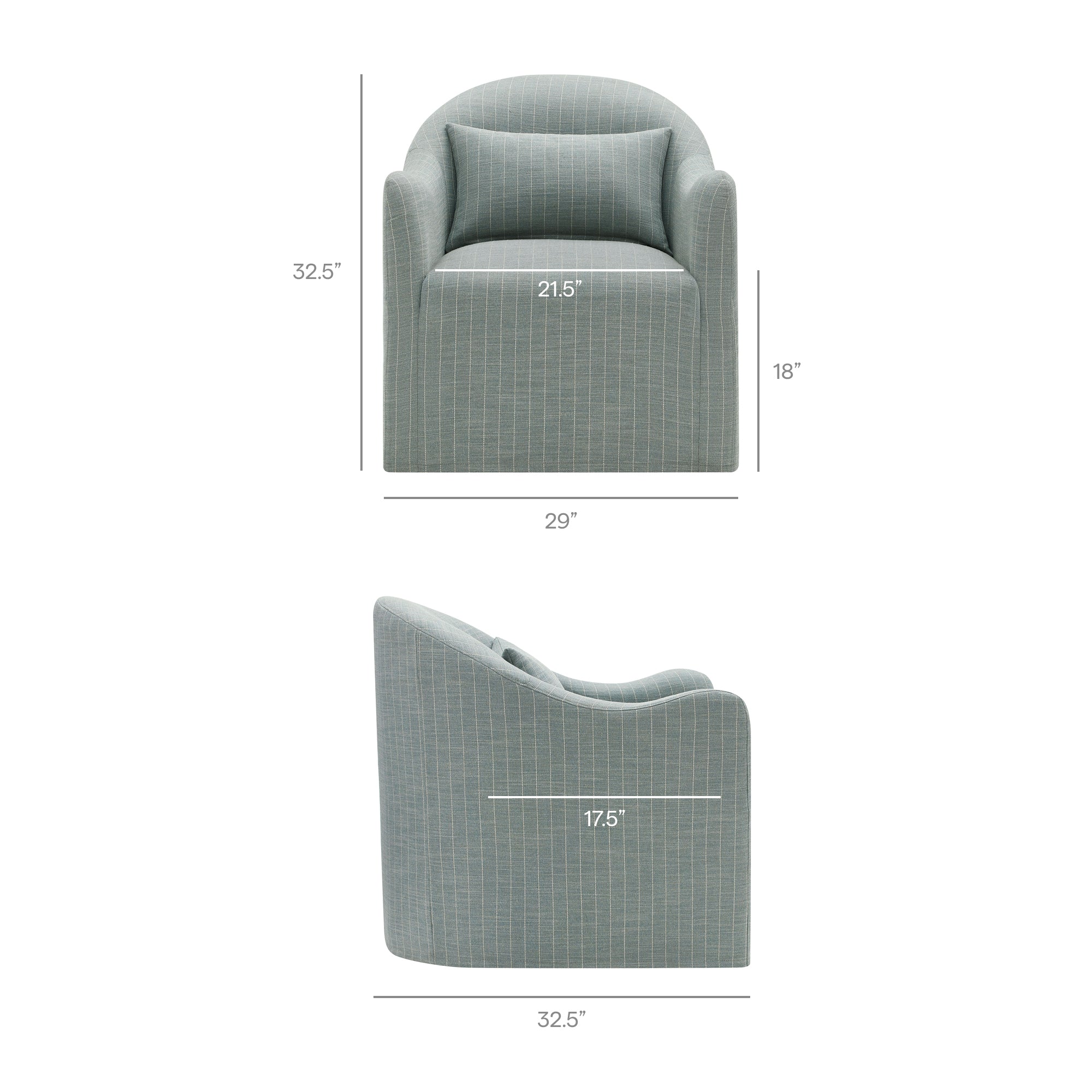 Bardot Slipcovered Striped Accent Chair by Modway