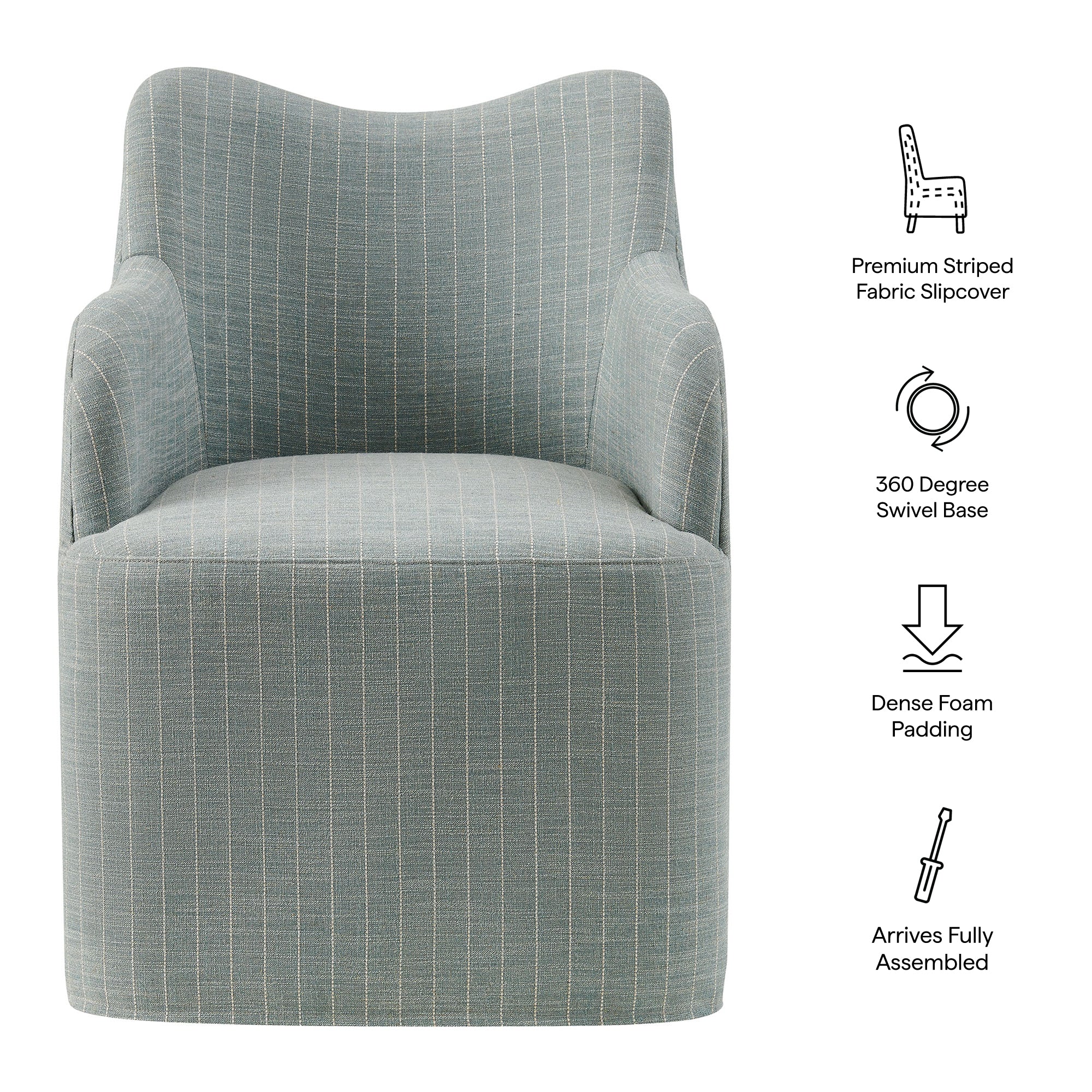Cordelle Linen Blend Swivel Dining Chair by Modway