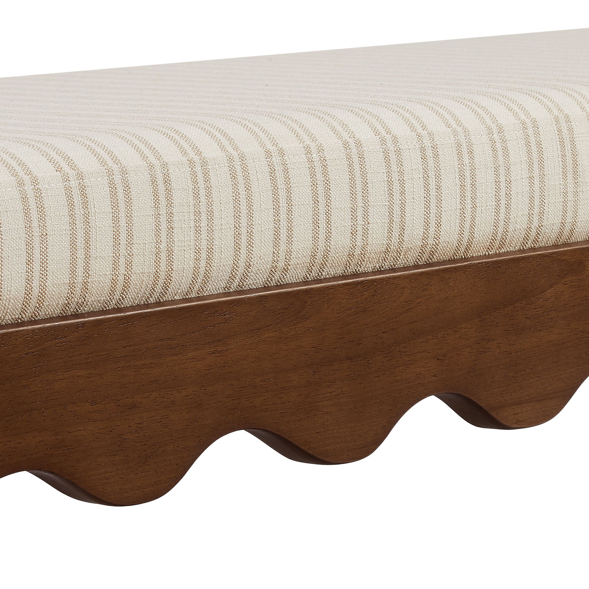 Mirette Scalloped Edge Striped Accent Bench by Modway