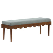 Mirette Scalloped Edge Striped Accent Bench by Modway