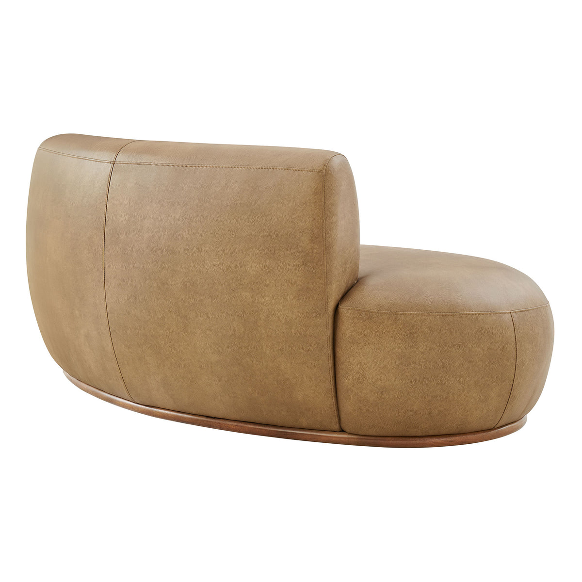 Rialta Curved Left-Arm Vegan Leather Sectional Loveseat - Toast