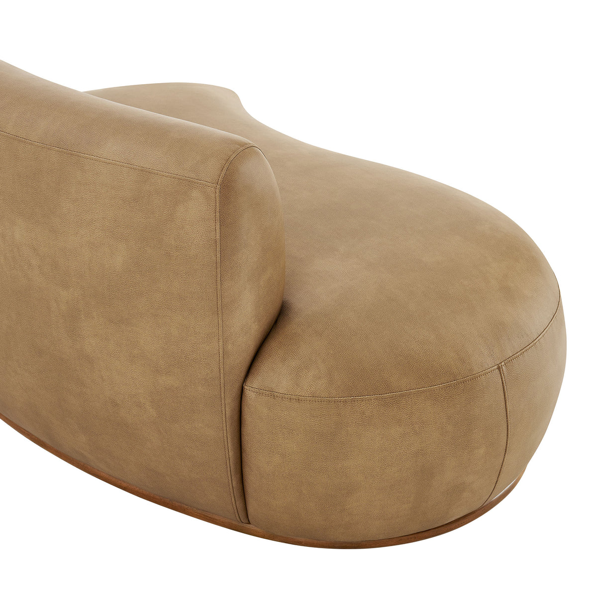 Rialta Curved Left-Arm Vegan Leather Sectional Loveseat - Toast