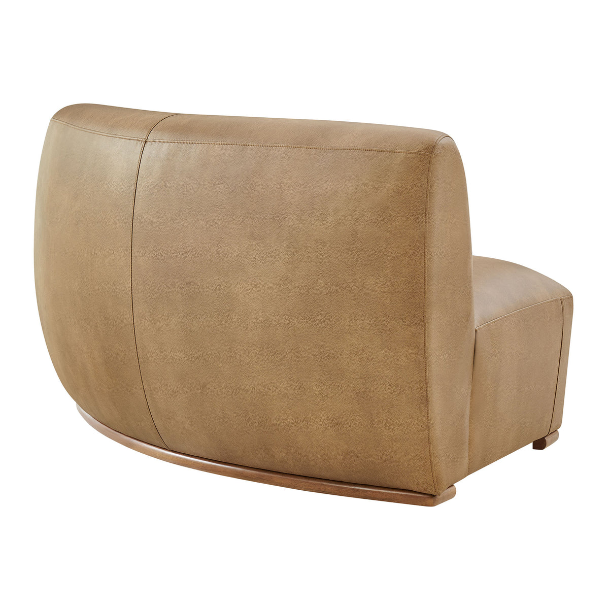 Rialta Curved Right-Arm Vegan Leather Sectional Loveseat - Toast