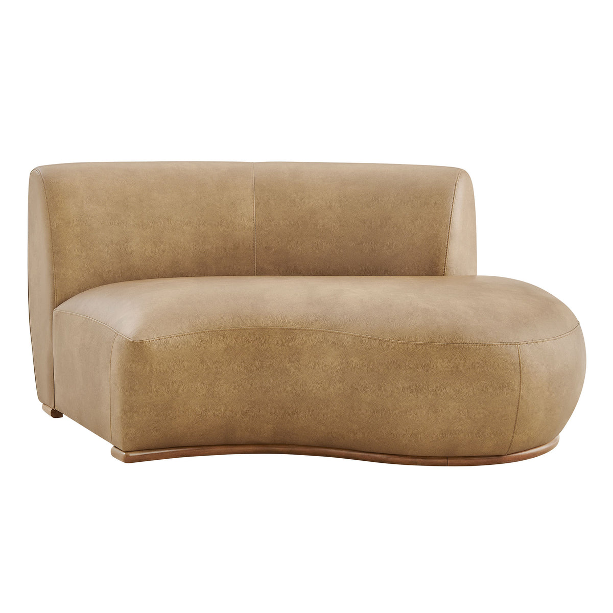 Rialta Curved Right-Arm Vegan Leather Sectional Loveseat - Toast