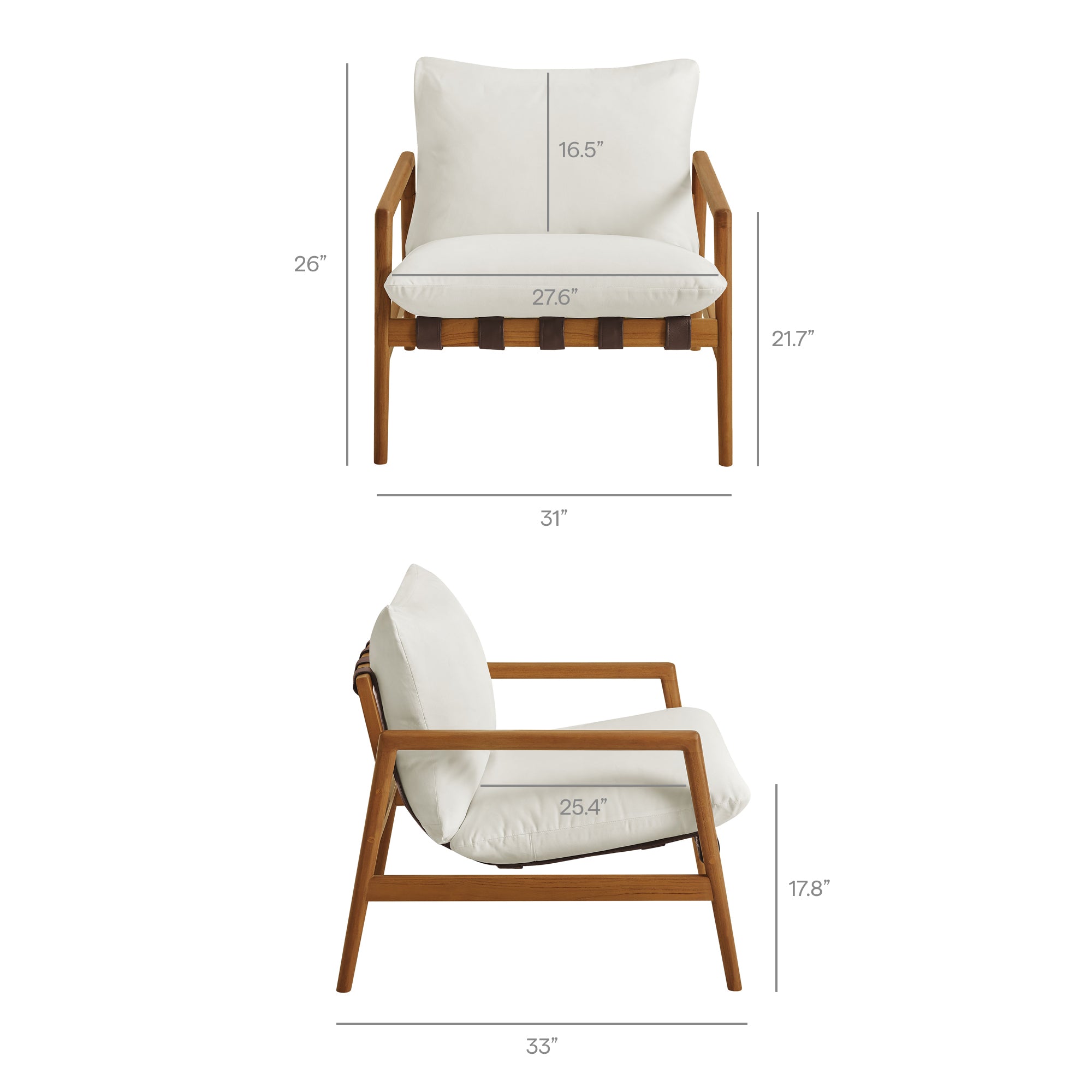 Nomi Outdoor Patio Teak Wood Sling Chair by Modway
