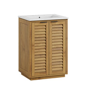Tavira 24 Inch Shutter-Style Bathroom Vanity - Natural White
