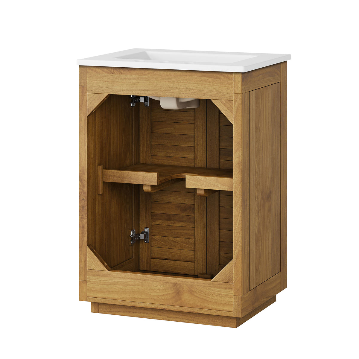 Tavira 24 Inch Shutter-Style Bathroom Vanity - Natural White