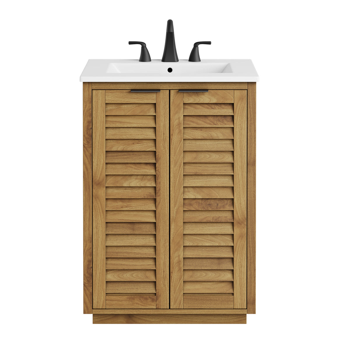 Tavira 24 Inch Shutter-Style Bathroom Vanity - Natural White