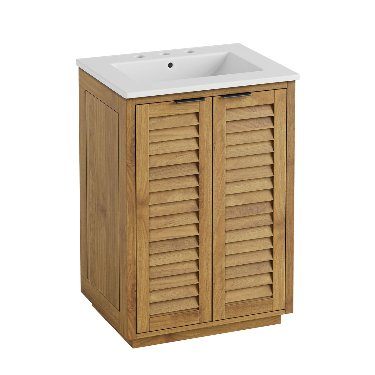 Tavira 24 Inch Shutter-Style Bathroom Vanity - Natural White