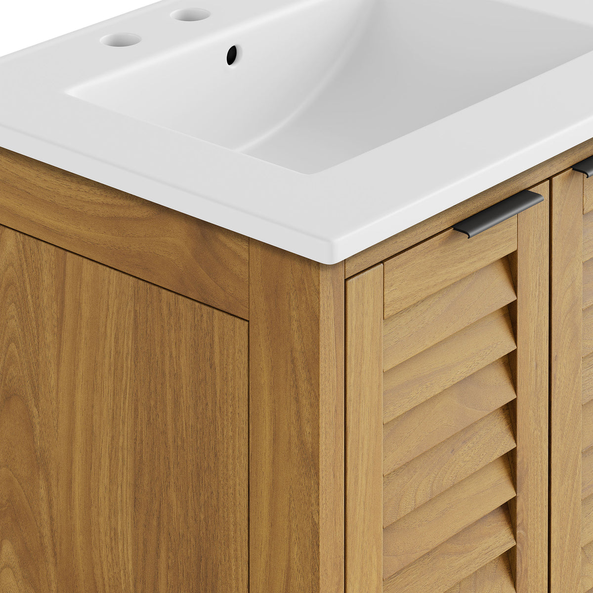 Tavira 24 Inch Shutter-Style Bathroom Vanity - Natural White